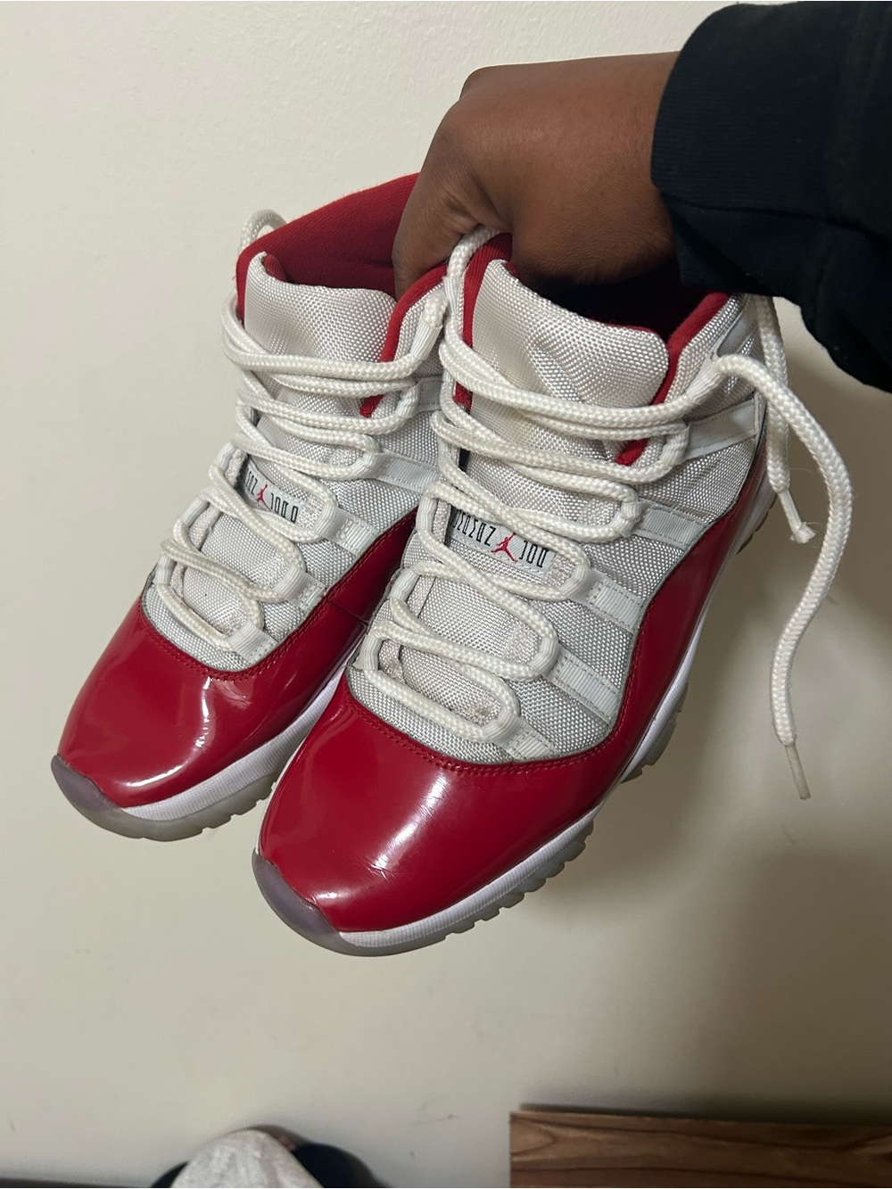 Jordan 11 Retro White and Red Men's Sneakers